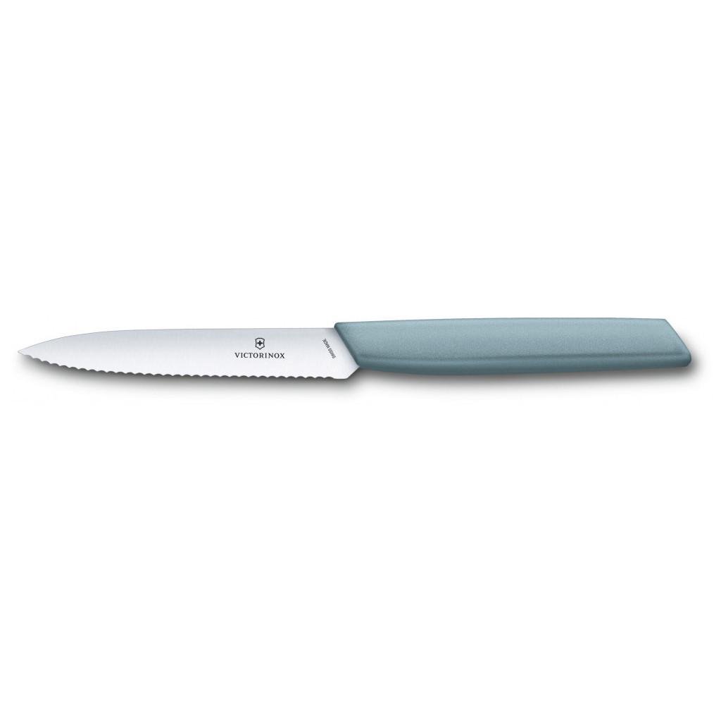 Кухонний ніж Victorinox Swiss Modern Paring Serrate 10 см Blue (6.9006.10W21)