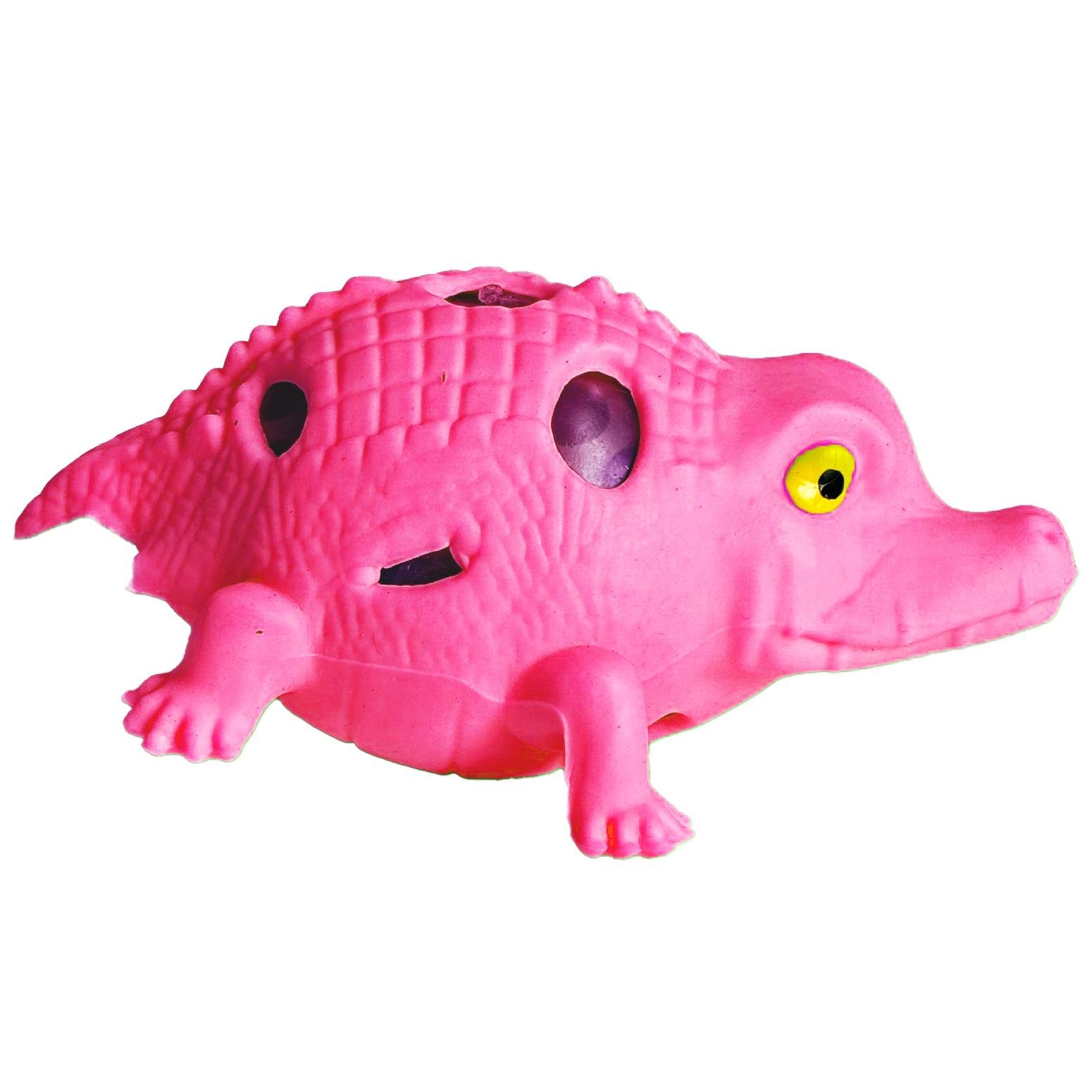 Антистресс сквиши для сжатия жвачка-тянучка Крокодил 11 см Розовый (25788550)