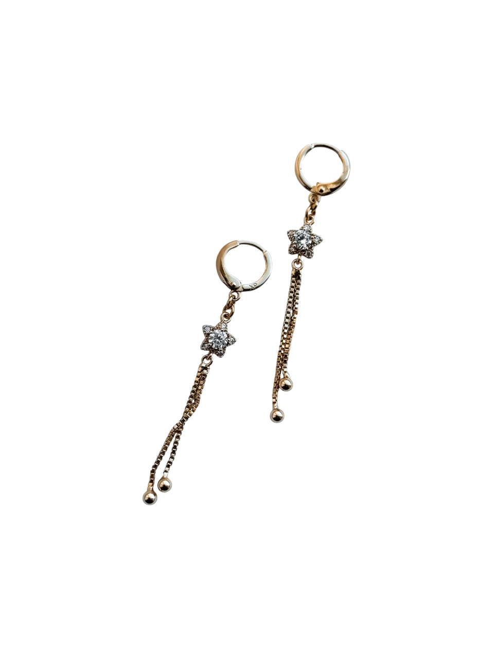 Сережки жіночі подовжені з фіанітами