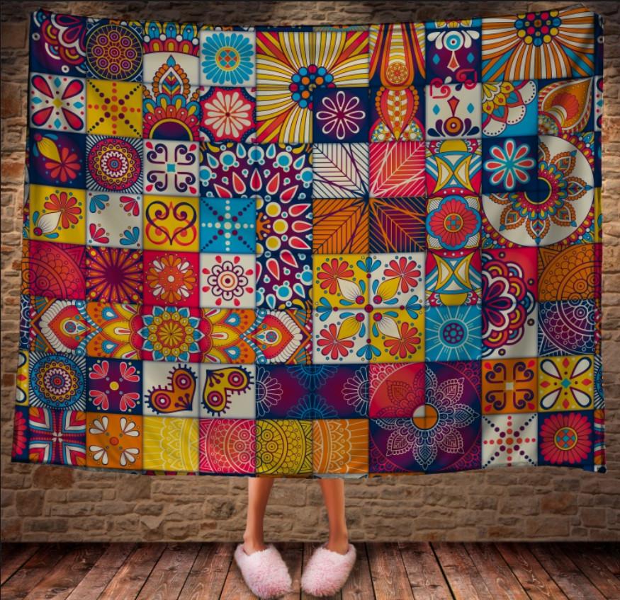 Плед с 3D принтом Печворк 150x200 см (epi_1660)