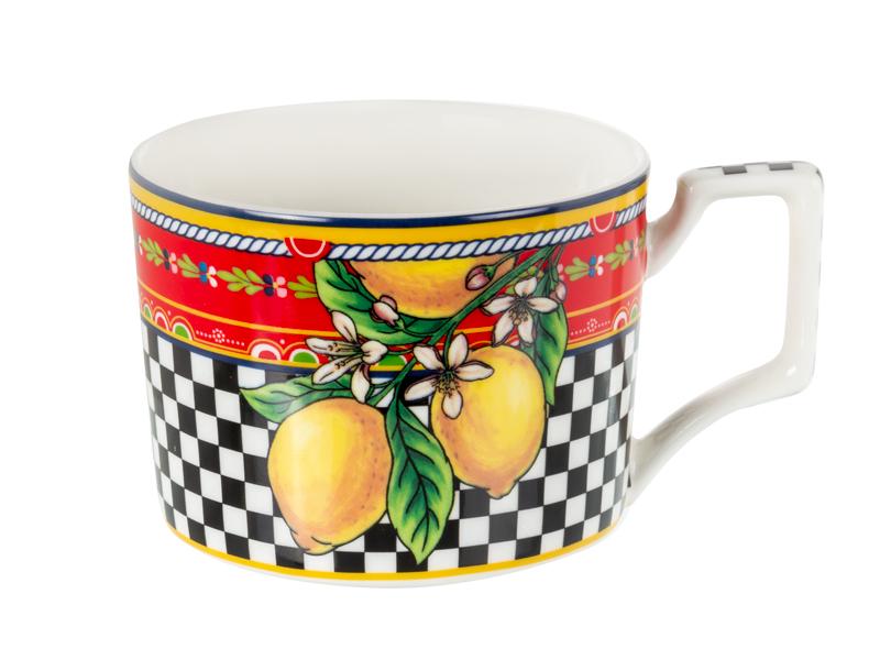 Набір чайних чашок Lefard Сицилійський лимон порцелянових з блюдцем на 2 персони 250 мл (922-095) - фото 4 Набір чайних чашок Lefard Сицилійський лимон порцелянових з блюдцем на 2 персони 250 мл (922-095) - фото 4