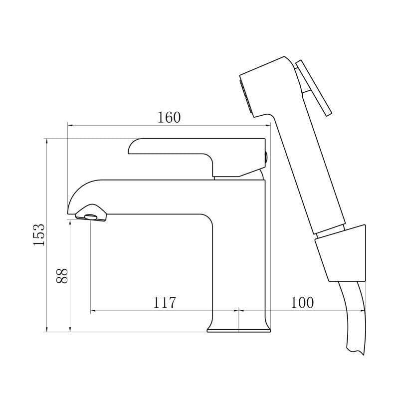 Змішувач для раковини Q-tap Grand QTGRA272CRB45672 з гігієнічним душем Chrome/Black - фото 2