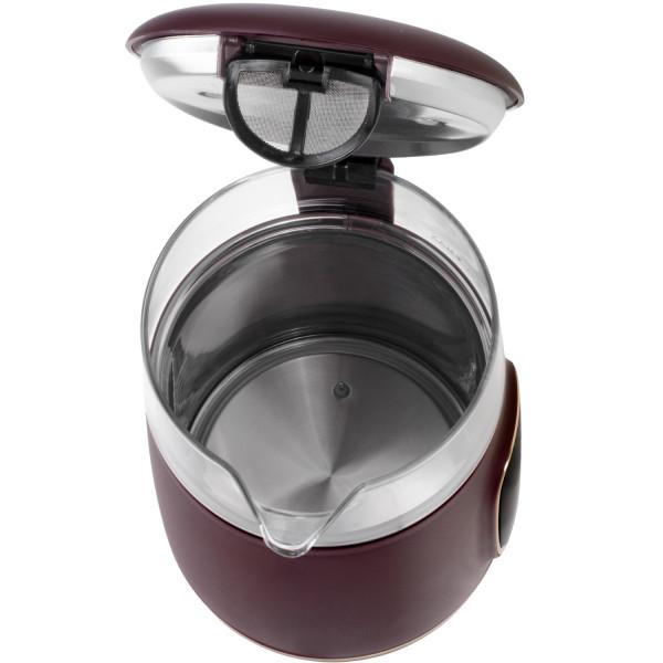 Електрочайник Adler AD 1305 скляний з установкою температури 2200 Вт 1,7 л Burgundy (AD1305BU) - фото 5 Електрочайник Adler AD 1305 скляний з установкою температури 2200 Вт 1,7 л Burgundy (AD1305BU) - фото 5