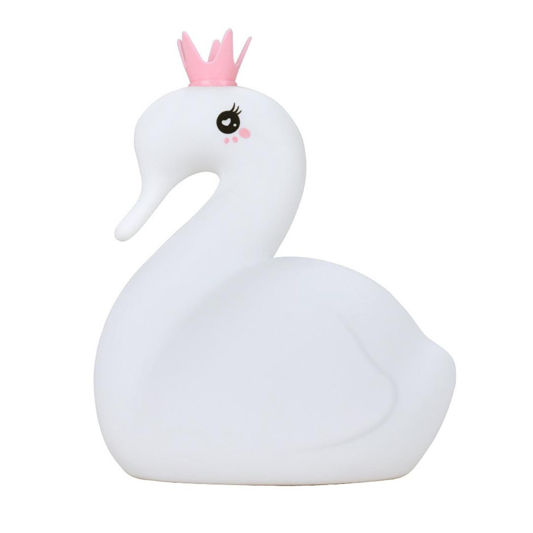 Ночник детский силиконовый Лебедь с аккумулятором Белый (543-20)