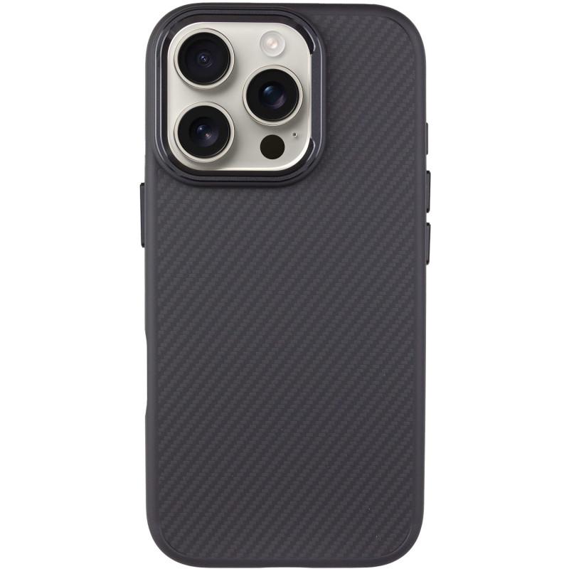 Протиударний чохол TPU+PC Carbon with MagSafe для Apple iPhone 16 Pro (6.3") Black