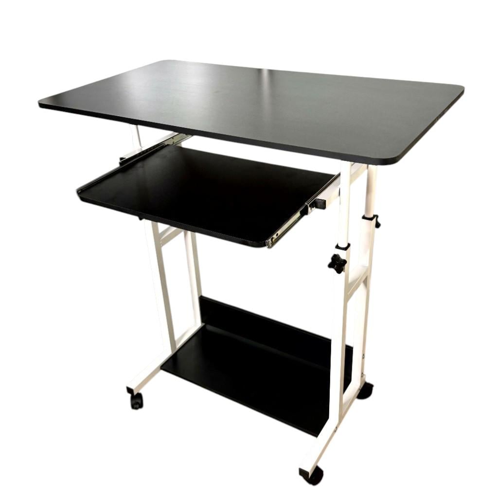 Столик мобильный для ноутбука на колесах с выдвижной полкой под клавиатуру 80х45 см (STPC-1845-Black)