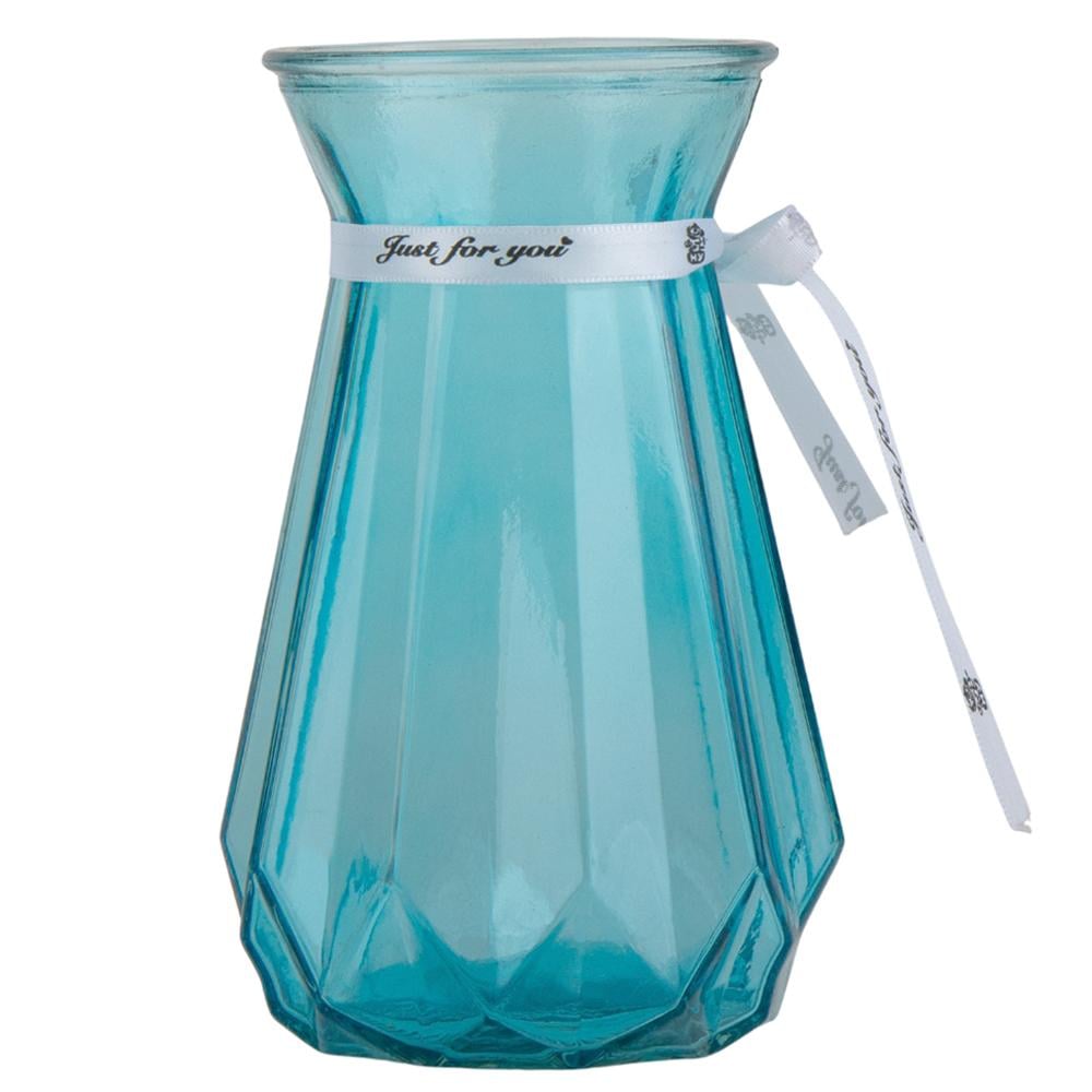 Ваза стеклянная Elisey Цветочная симфония 18 см Голубой (9049-001)