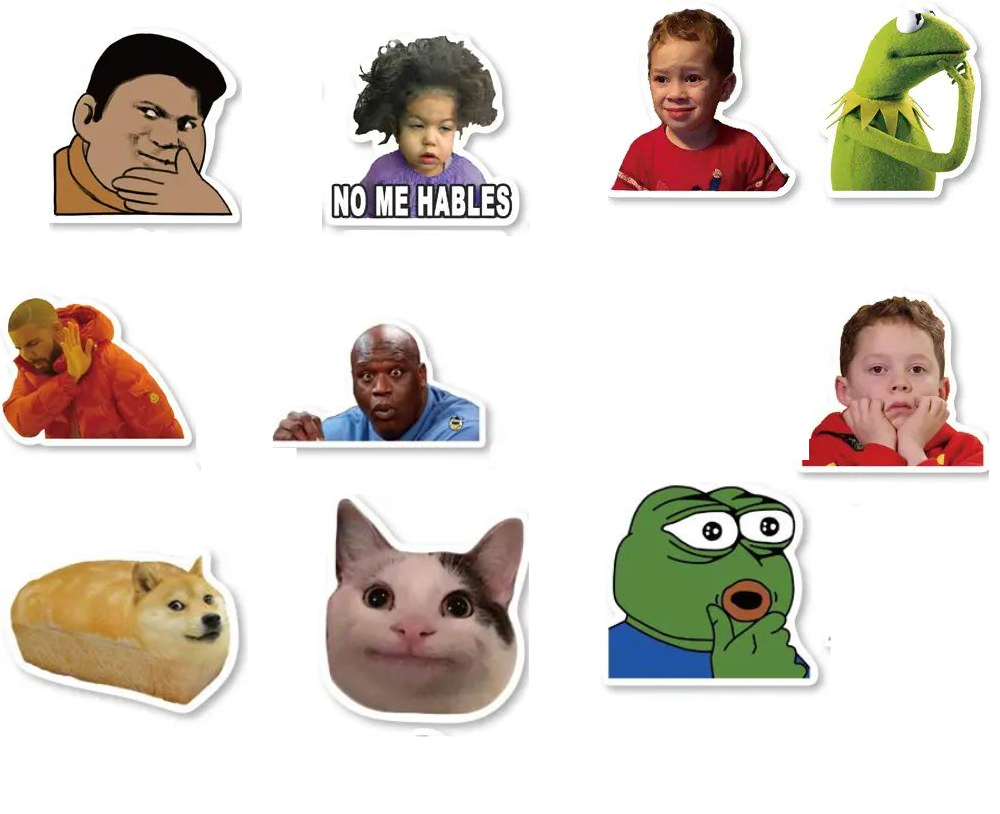 Набор наклеек Мем/шутки для гаджета/телефона 10 шт. (10115)