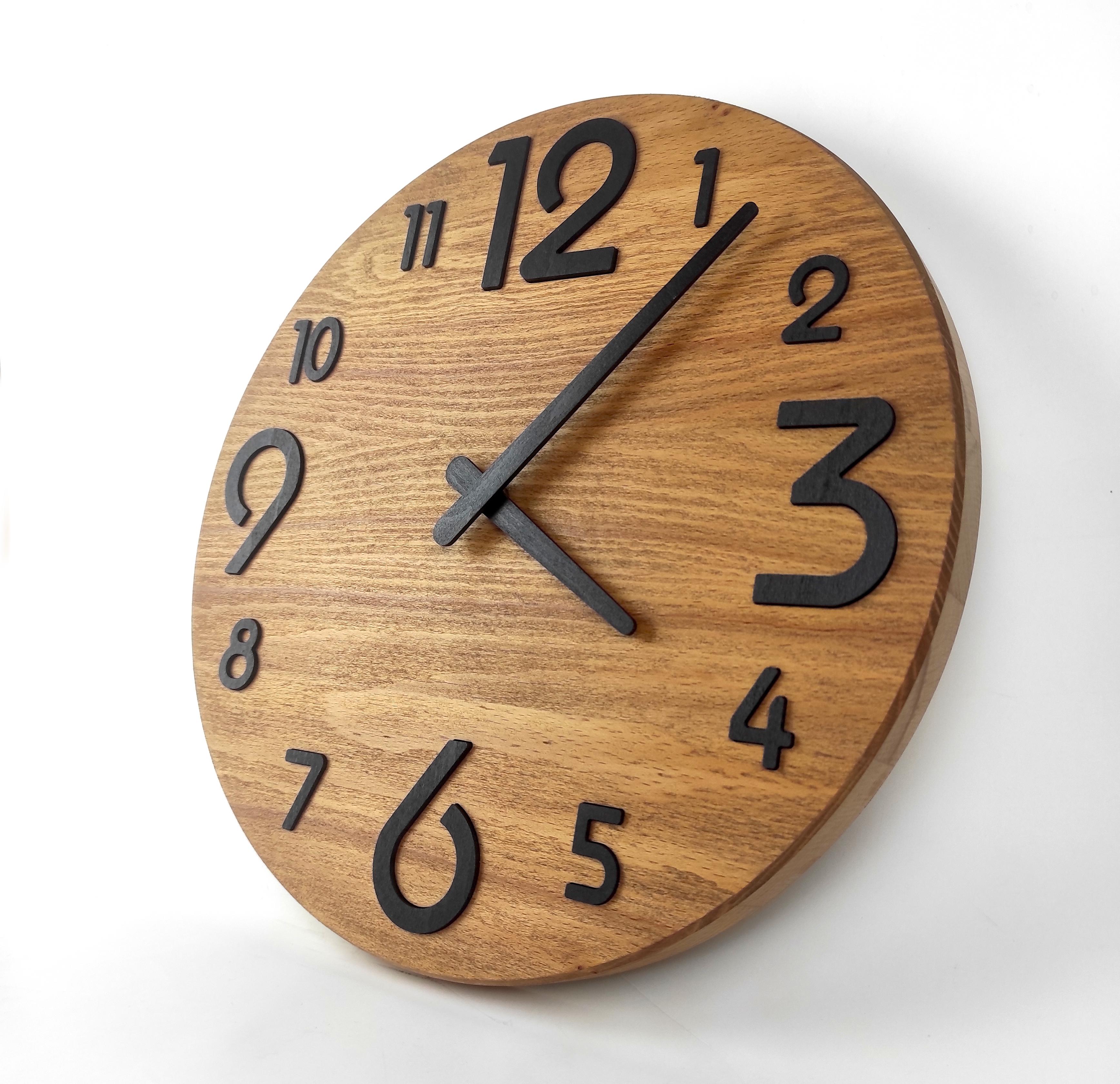 Часы настенные из натурального дерева wooden круглые с подставкой 31 см (01003)