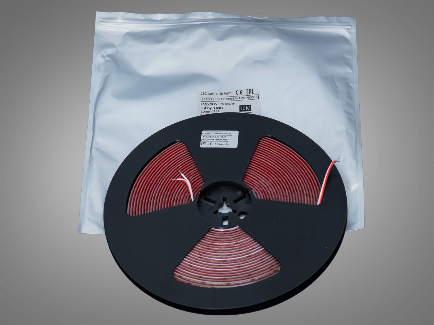 Світлодіодна стрічка 12 В 120 діодів на метр герметична 8 мм Нейтральний білий (P12-2835-120-NW-68-8/10) - фото 2 Світлодіодна стрічка 12 В 120 діодів на метр герметична 8 мм Нейтральний білий (P12-2835-120-NW-68-8/10) - фото 2