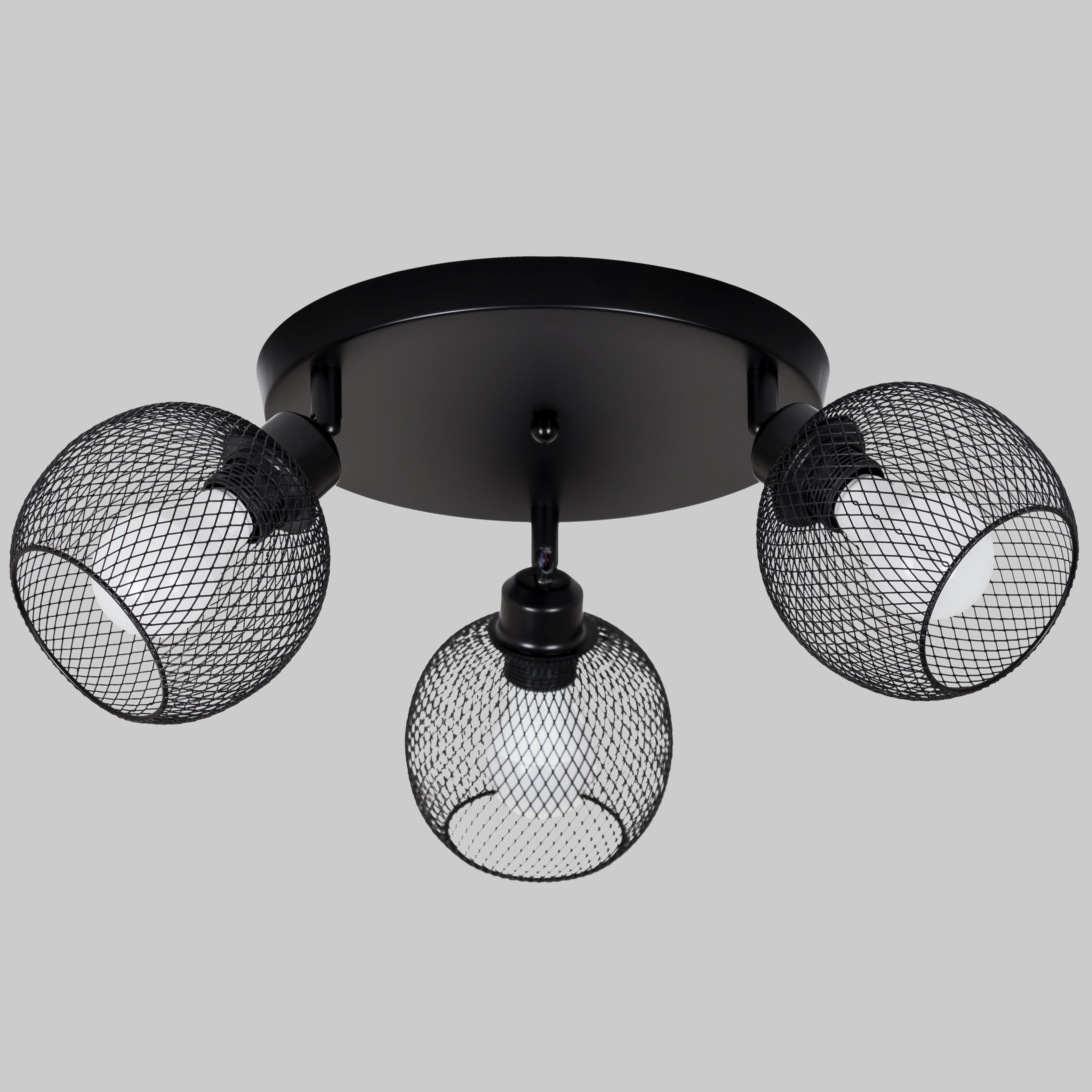 Люстра потолочная на 3 плафона Industrial Light Черный (907-X011F2-3 BK 300)