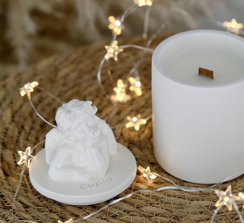 Аромасвечка Гранд Презент CUPID SANTAL BEIGE 100% WOOD WAX 165g 35h (NAC 1102)