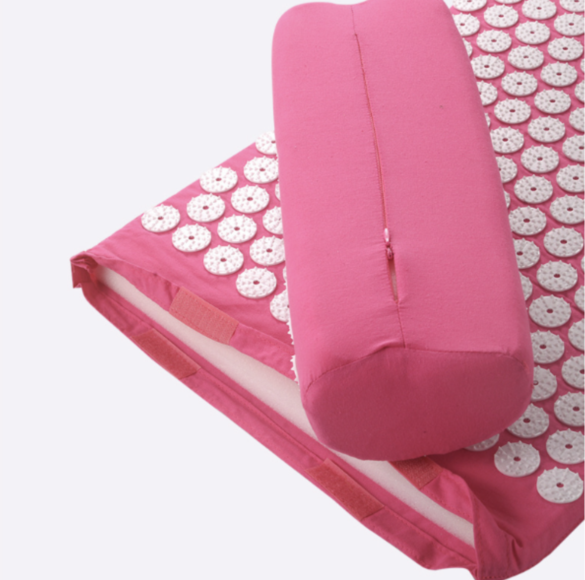 Массажный коврик с подушкой аппликатор Кузнецова для спины и шеи Розовый (Е500090) - фото 5