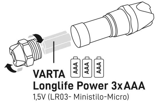 Фонарик ручной Varta Indestructible F10 PRO 18700 6W 3xAAA/18500 300Lm IP67 (4837) - фото 4