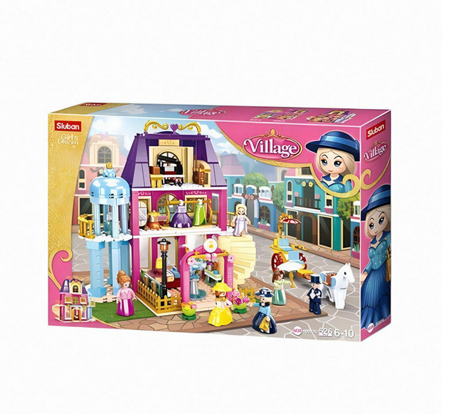 Конструктор SLUBAN M38-B0876 салон краси карета та фігурки 526 деталей 48х33х65 см