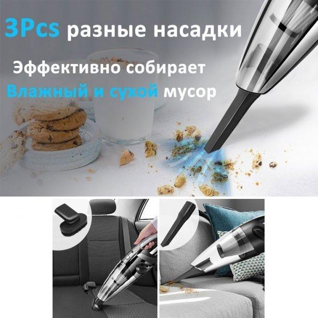 Автопилосос Grikey B2 2200 mAh 120 W з двома насадками с сумкой (1818632263) - фото 3