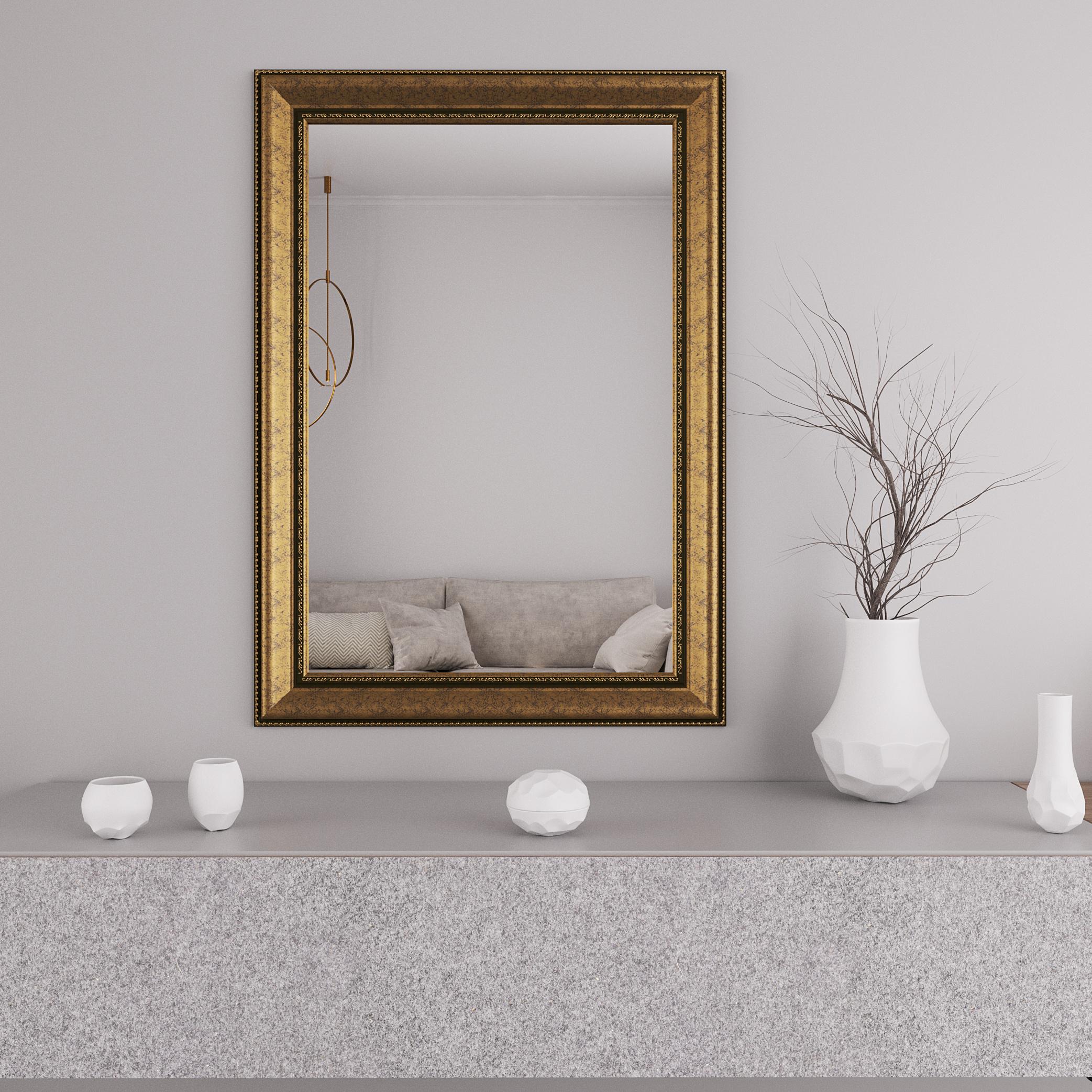 Зеркало настенное Black Mirror в золотой раме на комод 106х76 см (8731-03) - фото 2 Зеркало настенное Black Mirror в золотой раме на комод 106х76 см (8731-03) - фото 2