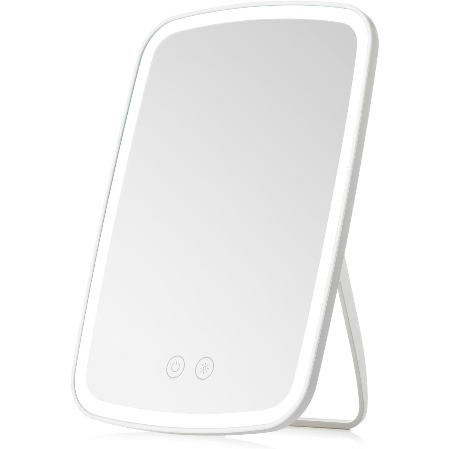 Зеркало косметическое для макияжа с LED подсветкой и подставкой сенсорное аккумуляторное