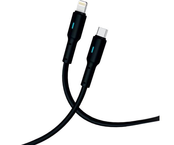 Кабель USB Gelius Lumin Lamp GP-UC100 Type-C to Lightning 2 м 30W Black Кабель USB Gelius Lumin Lamp GP-UC100 Type-C to Lightning 2 м 30W Black