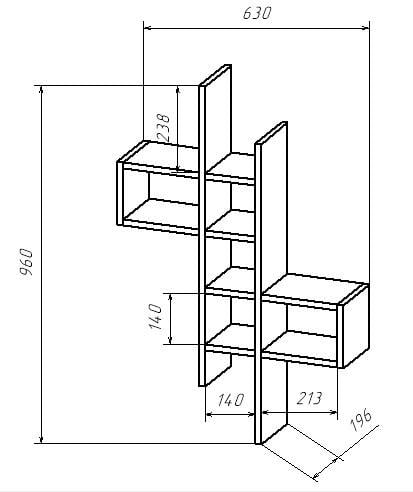 Полка на стену книжная Klick-System ПК-40 Дуб сонома - фото 3