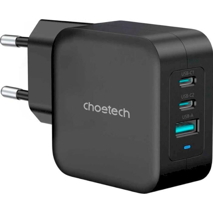 Зарядное устройство Choetech PD8005-V2-EU-BK 3xUSB 100W GaN USB-C USB-A PD 3.0 QC 3.0 Black (25307981)