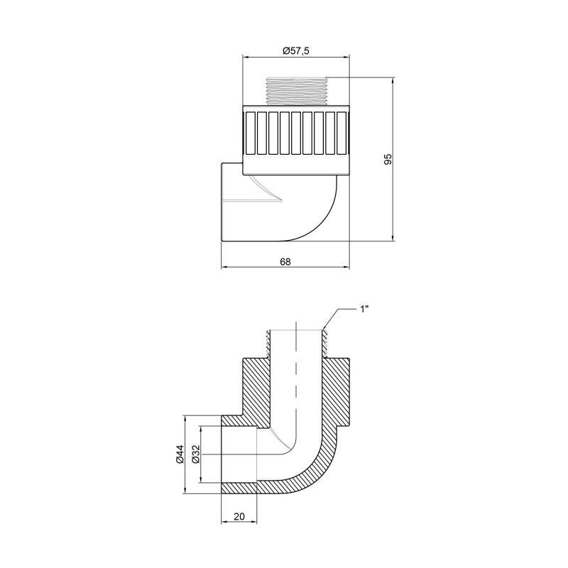 Уголок Thermo Alliance PPR 32 мм х 1" ЗР (FRRS00029423) - фото 2