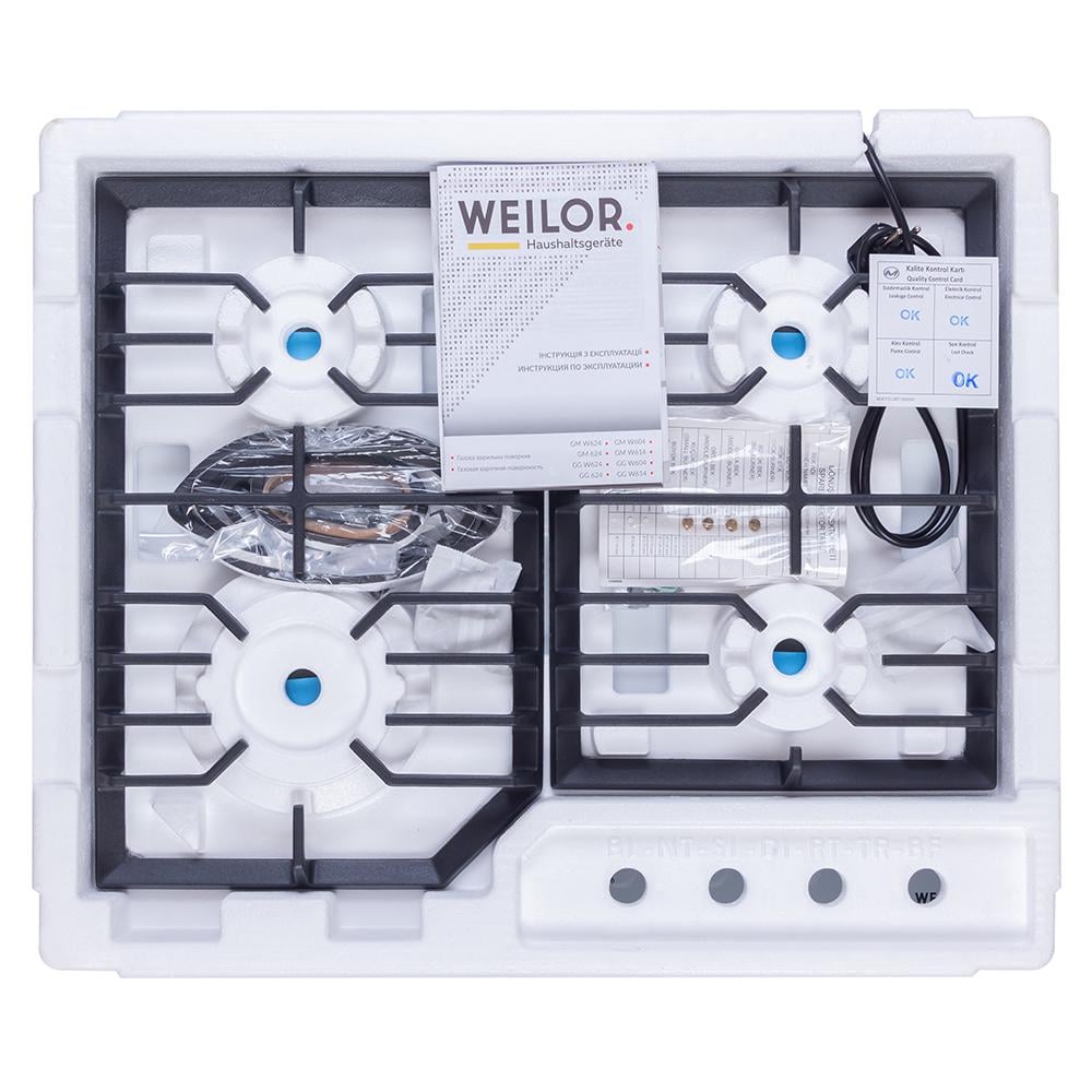 Варочная поверхность газовая Weilor GM 624 WH на металле - фото 12