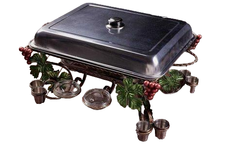 Подставка блюдо для разогрева мяса и шашлыка 8 стопок и 4 соуса (410 Pri)