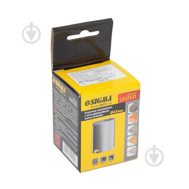 Коронка кольцевая с вольфрамовым напылением 43мм SIGMA (1512121) - фото 2 Коронка кольцевая с вольфрамовым напылением 43мм SIGMA (1512121) - фото 2