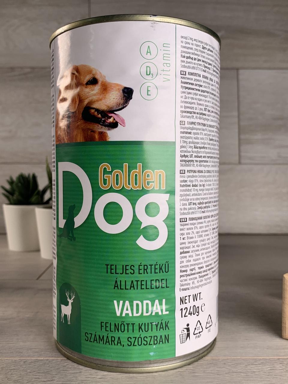 Корм для собак в жестянке Golden Dog оленина 1240 г (1903399739)