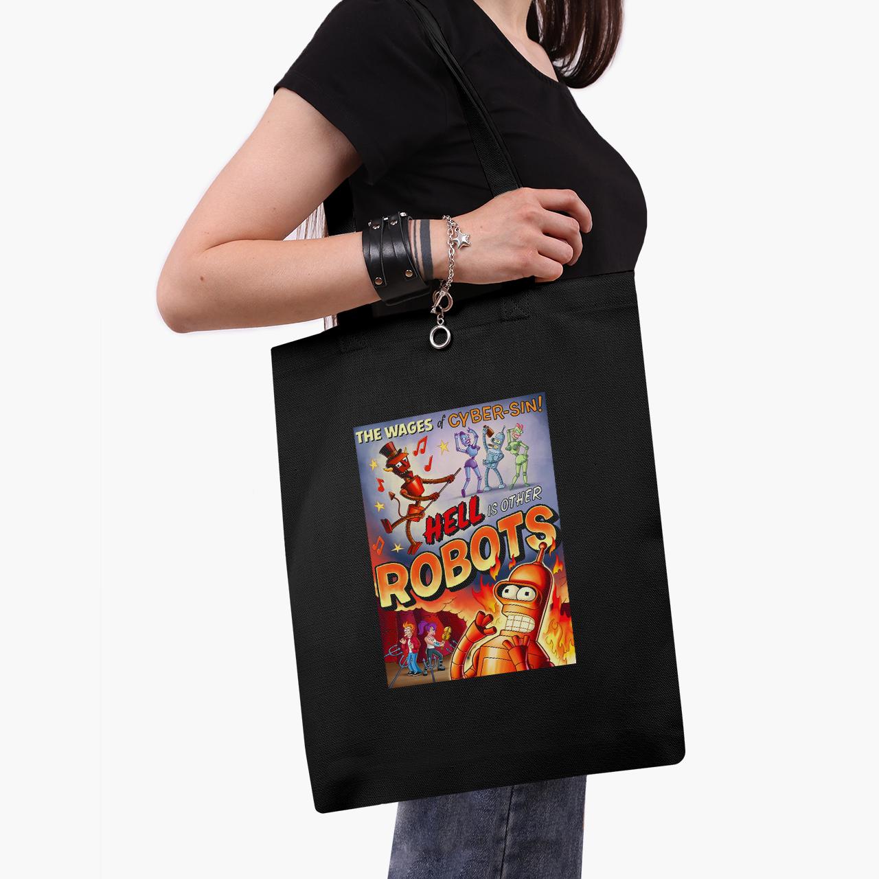 Эко сумка шоппер Bender Futurama 41x35 см Черный (9227-2867-BKZ)