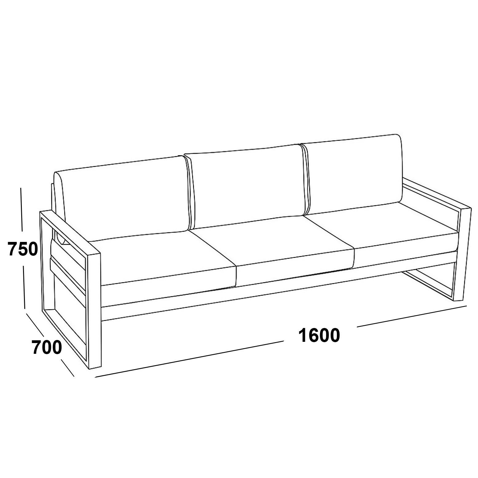 Диван металлический AVVS Бостон лофт с подлокотниками велюр 160 см Белый - фото 3