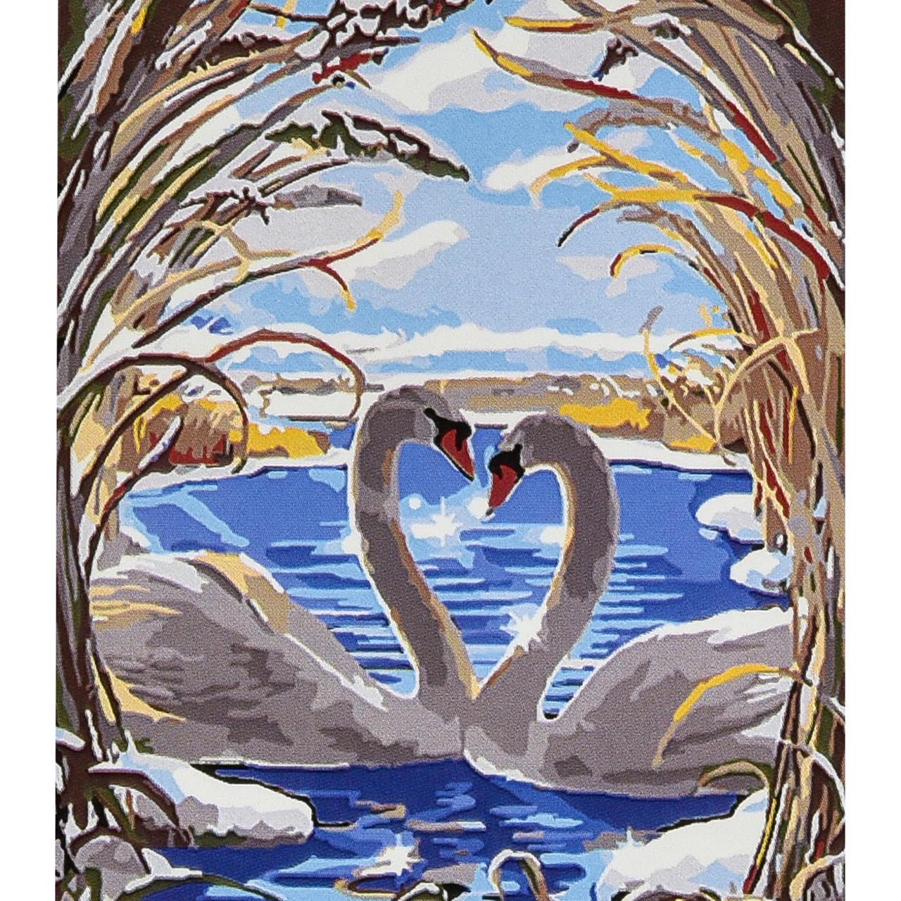 Картина по номерам Strateg Премиум Лебединая верность 30х40 см (SS1189)