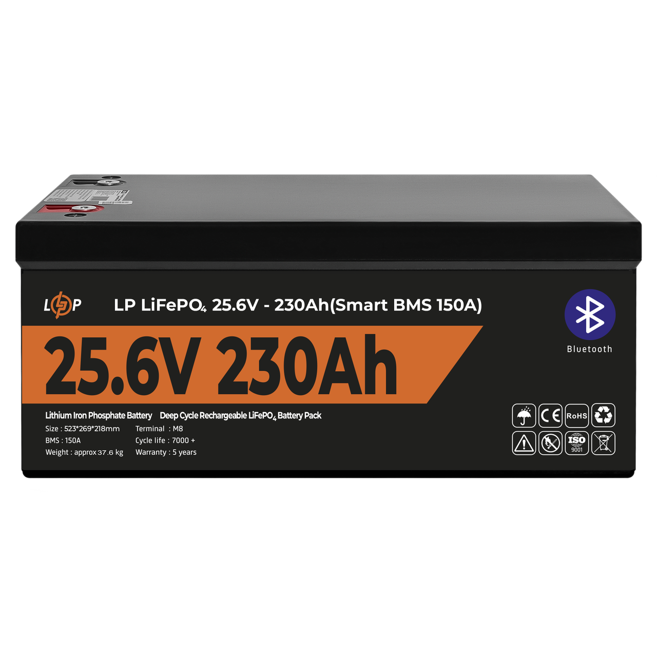 Аккумулятор LP LiFePO4 25,6V-230 Ah 5888Wh Smart BMS 150А с BT пластик (28152946)