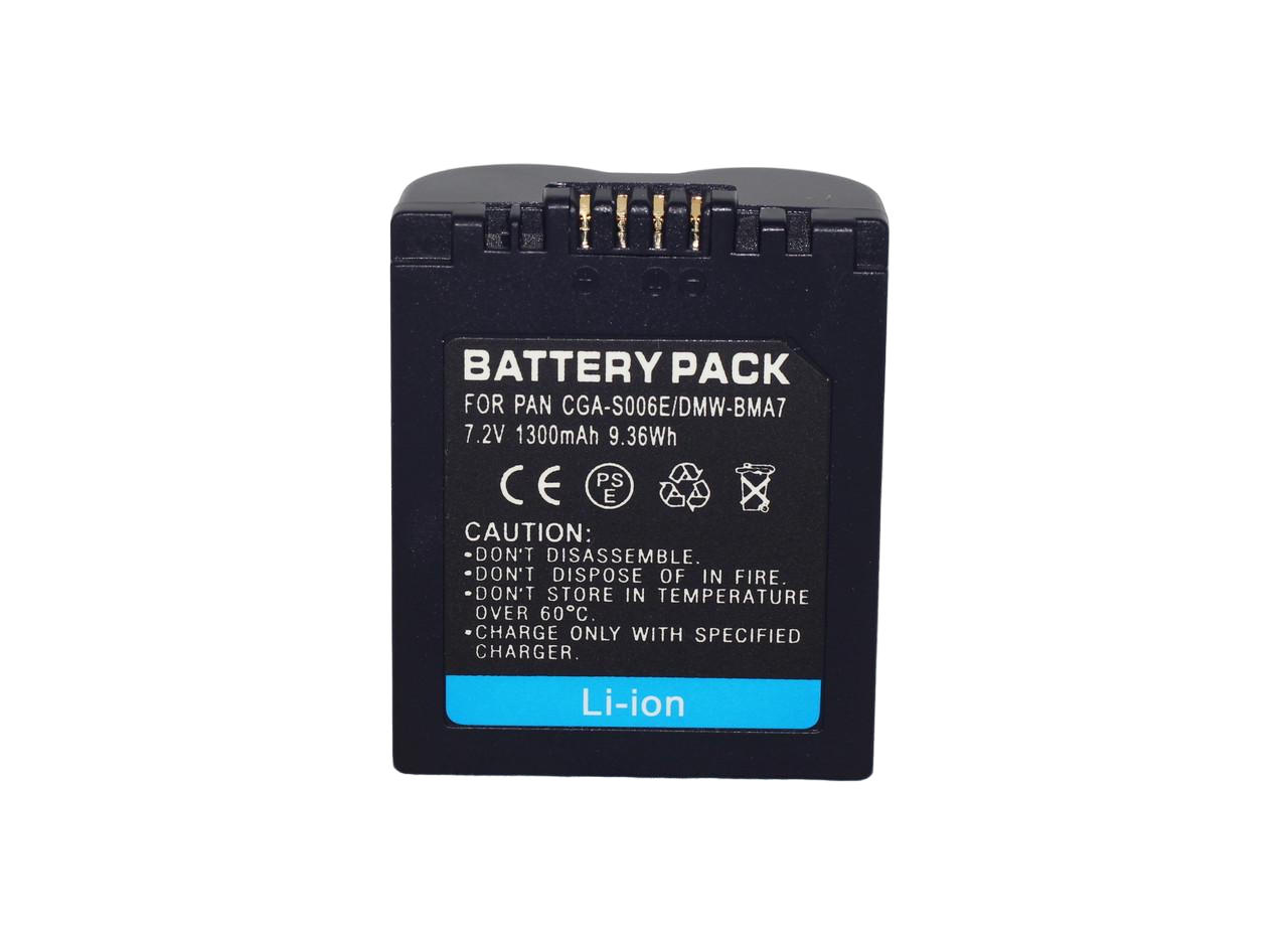 Аккумулятор CGR-S006E аналог с CGA-S006 CGR-S006 DMW-BMA7 для камер Panasonic 1300 ma