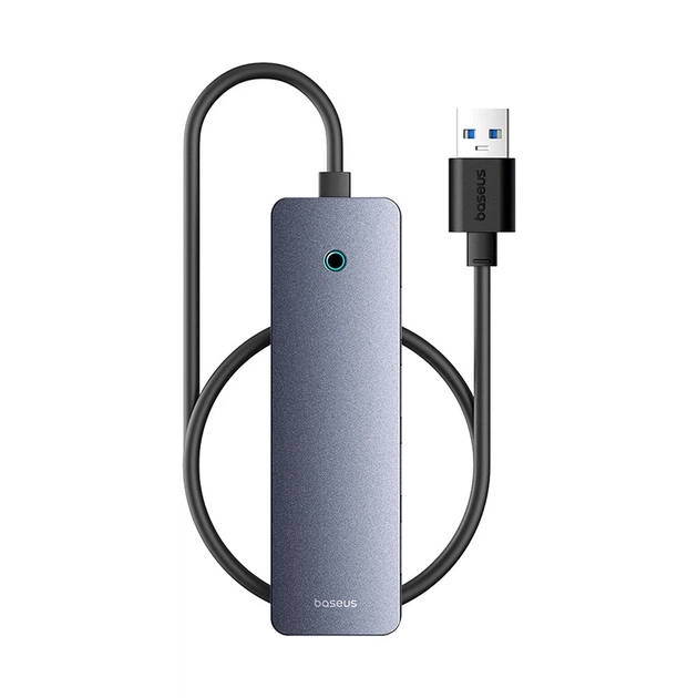 Хаб USB BASEUS UltraJoy Series 4-Port HUB Lite USB to USB3.0х4+Type-C 5V B0005280B811-01 50 см Grey