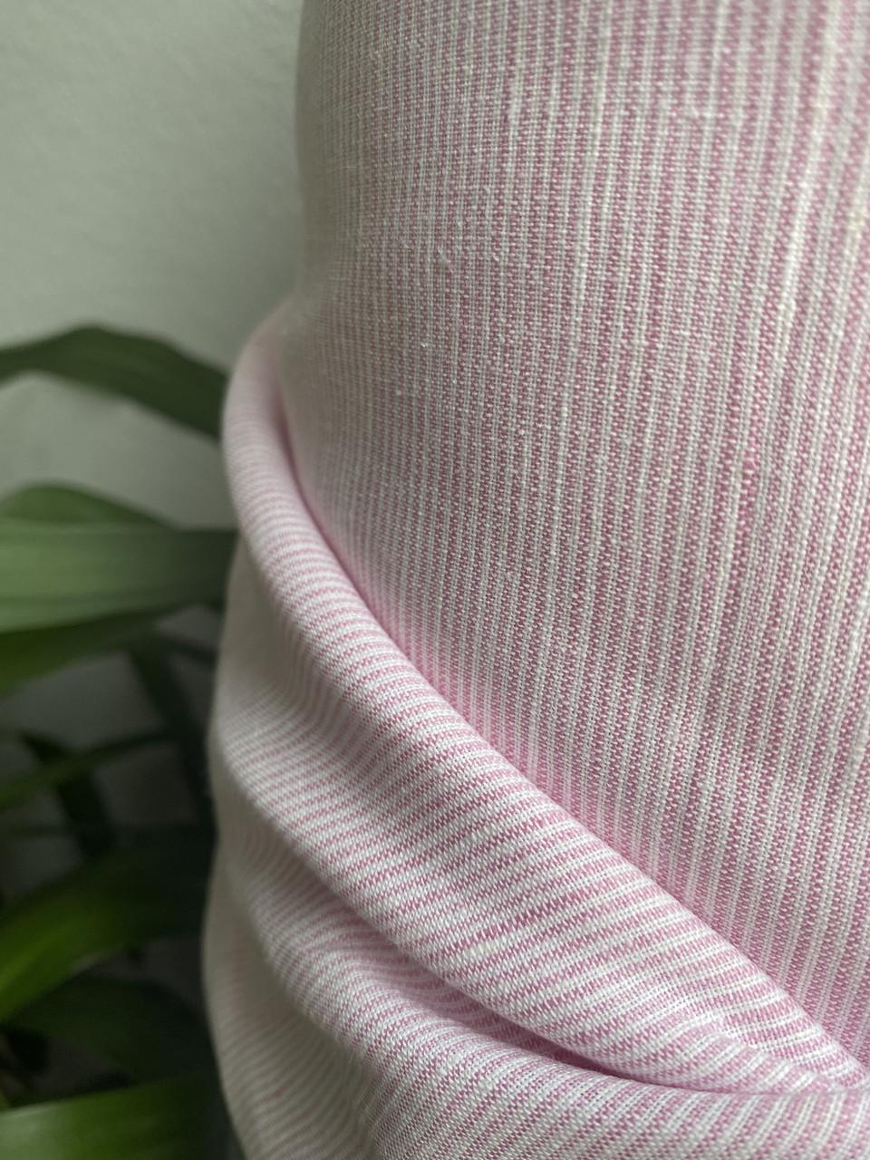 Тканина LINEN PLUS лляна 220 см 1/4 Рожевий - фото 2