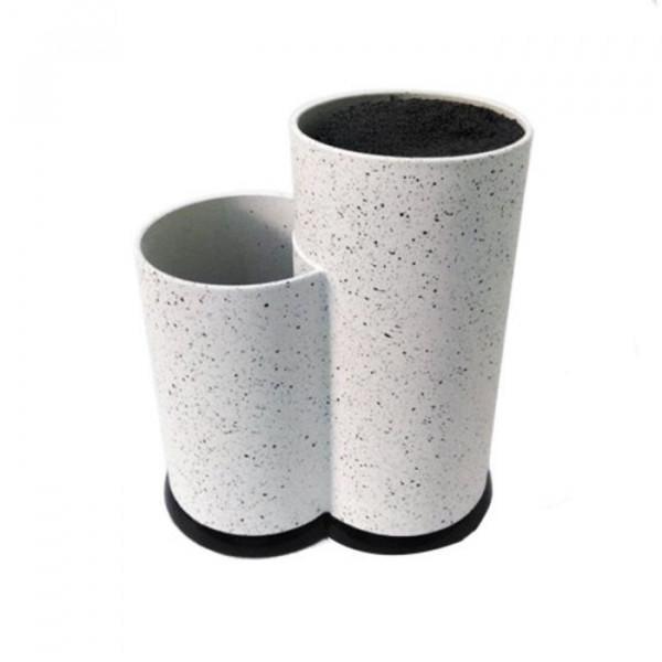 Підставка для кухонного приладдя 2-х секційний Empire Коло Н 22 см Білий граніт (2449)