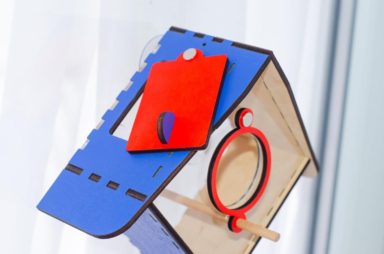 Годівниця для птахів на присосках на вікно Дзвіночок пластикова 11,5х11,5 см Синій - фото 6