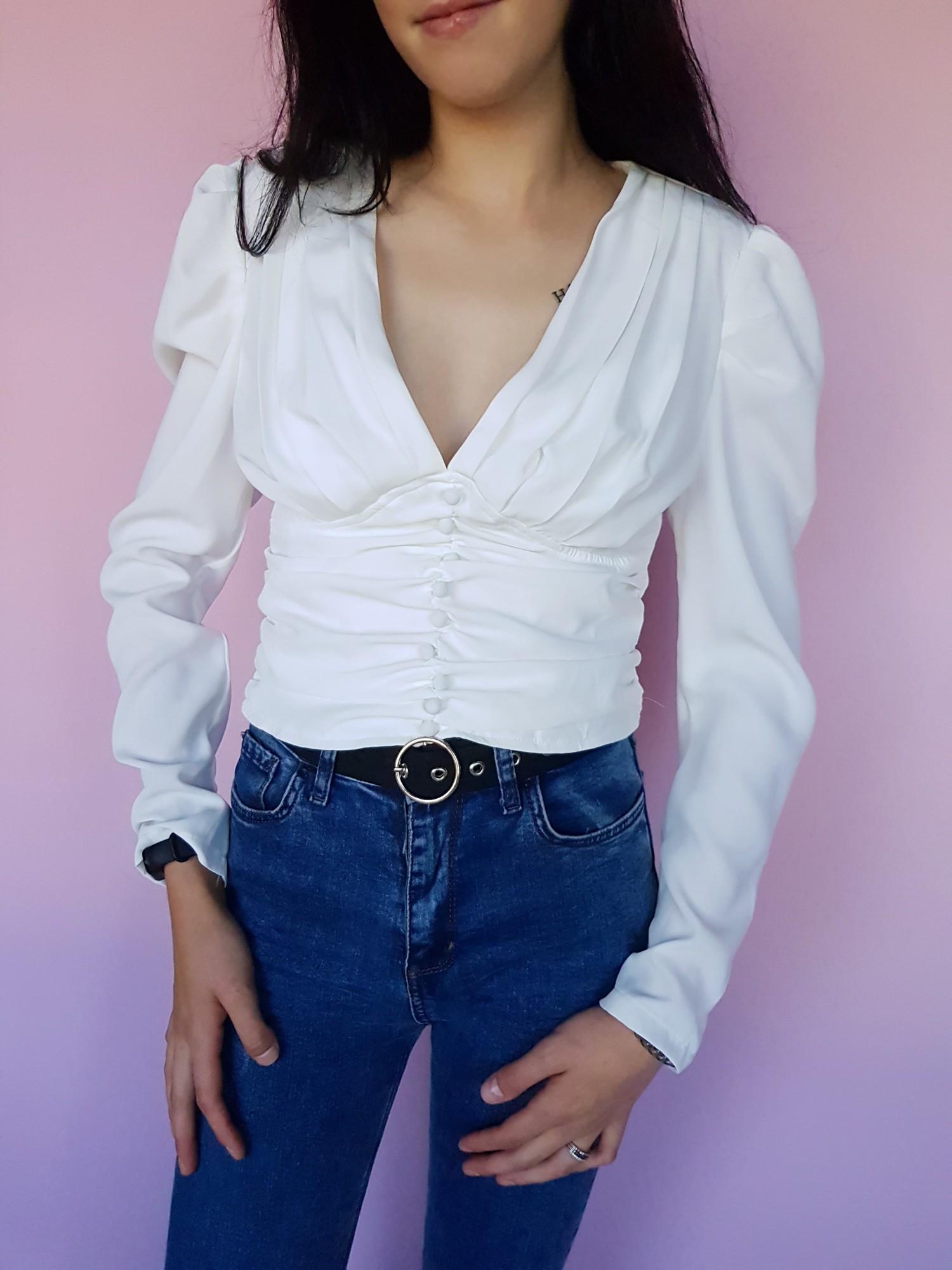 Блуза укороченная Boohoo M Айвори (10266/44) - фото 5 Блуза укороченная Boohoo M Айвори (10266/44) - фото 5