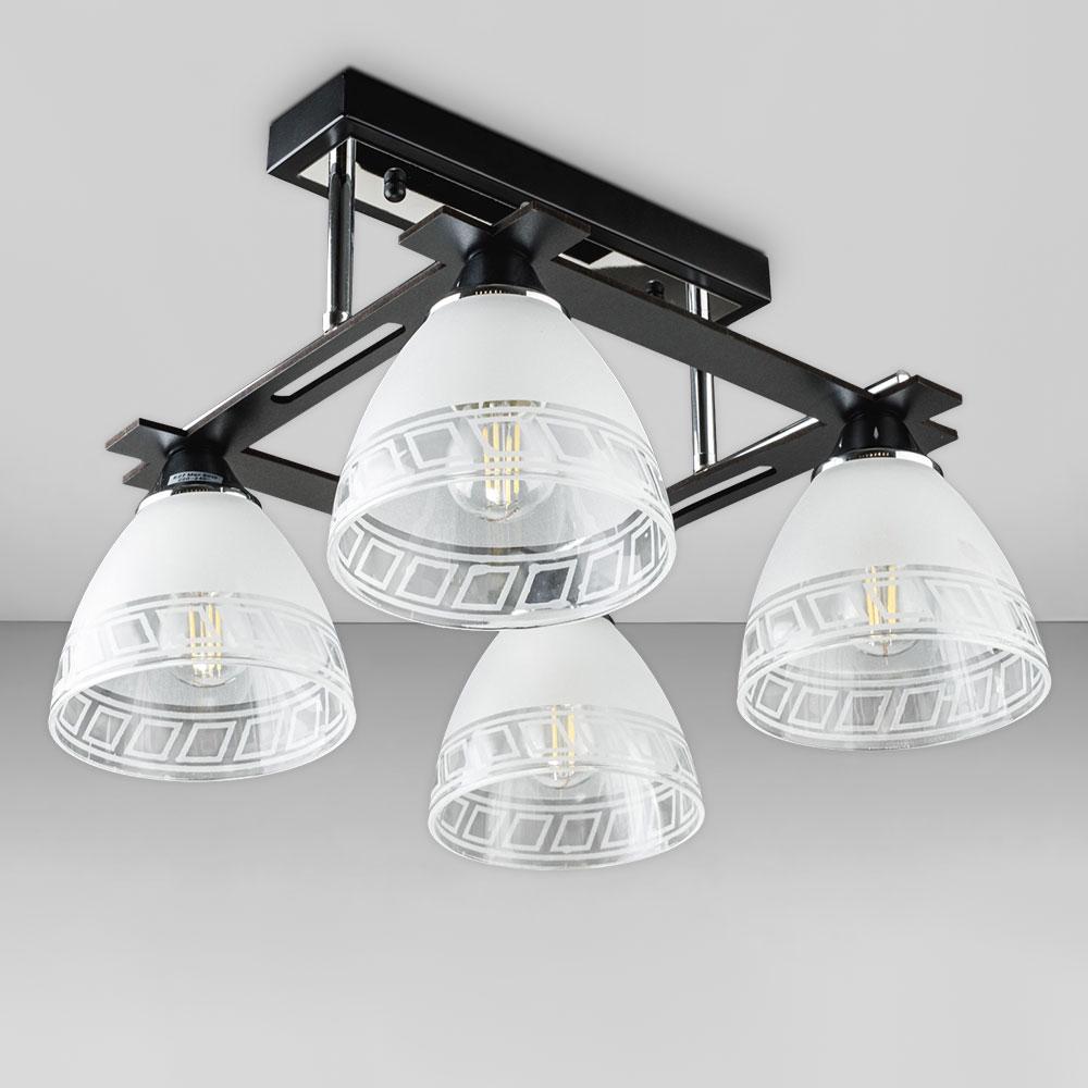 Люстра стельова Light House DL-18569/4 Чорний/Білий