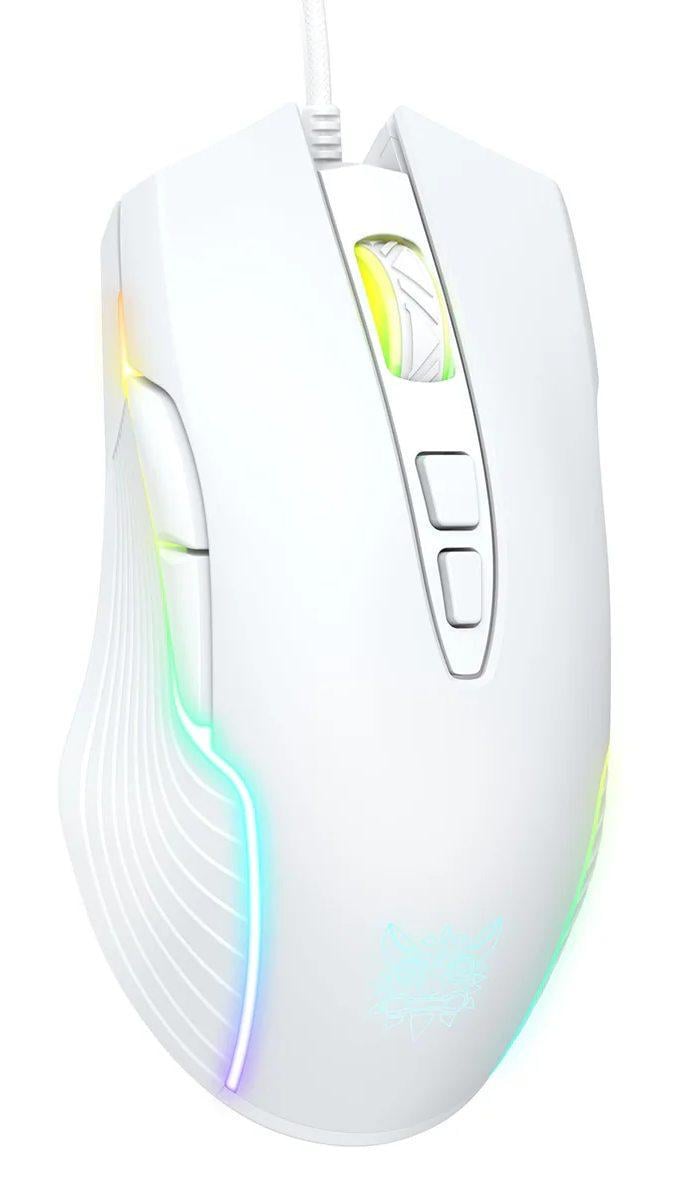 Мышка геймерская проводная Onikuma CW-97 с RGB подсветкой и 6400 DPI Белый (372897)