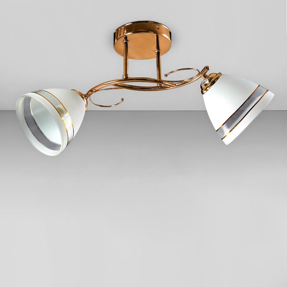 Люстра потолочная Light House SZ-19005/2A FGD E14 460х200 мм Золотой/Белый/Прозрачный