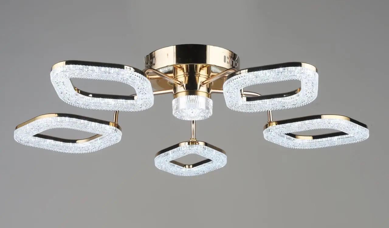 LED-люстра потолочная Sirius на пять акриловых плафонов 3000/6500К IP20 B YH1190 55W Золотой (28689647)
