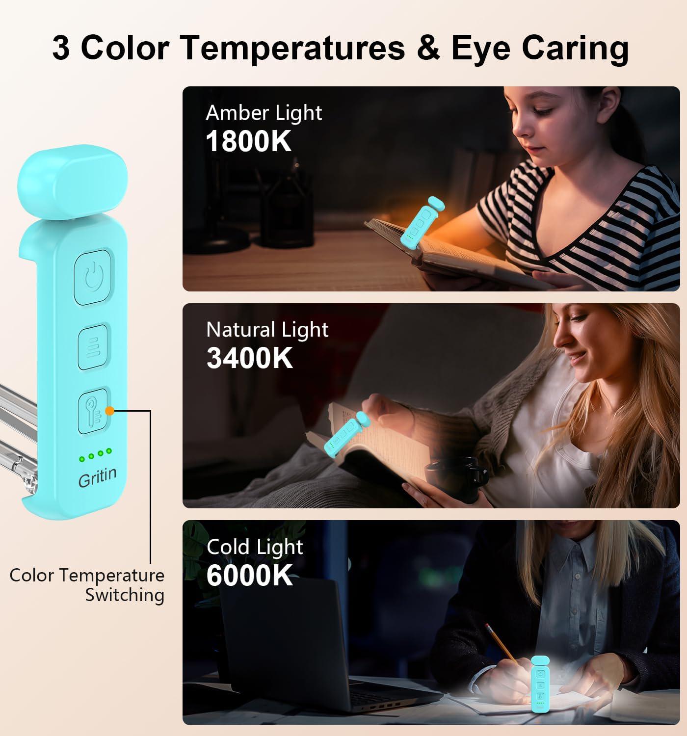 Настільна лампа для читання акумуляторна Gritin LED Book Light Blue 500 mAh до 80 годин роботи (G1313) - фото 4 Настільна лампа для читання акумуляторна Gritin LED Book Light Blue 500 mAh до 80 годин роботи (G1313) - фото 4