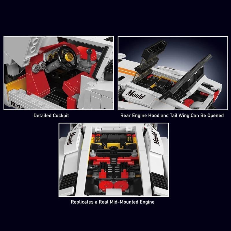 Конструктор детский Mould King TECHNIC Lamborghini Countach Машина на радиоуправлении для мальчика 1384 дет. (22773725) - фото 5
