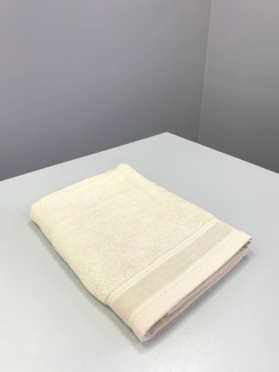 Полотенце махровое с бордюром 400г/м2 70х140 см Молочный (9900183) - фото 3