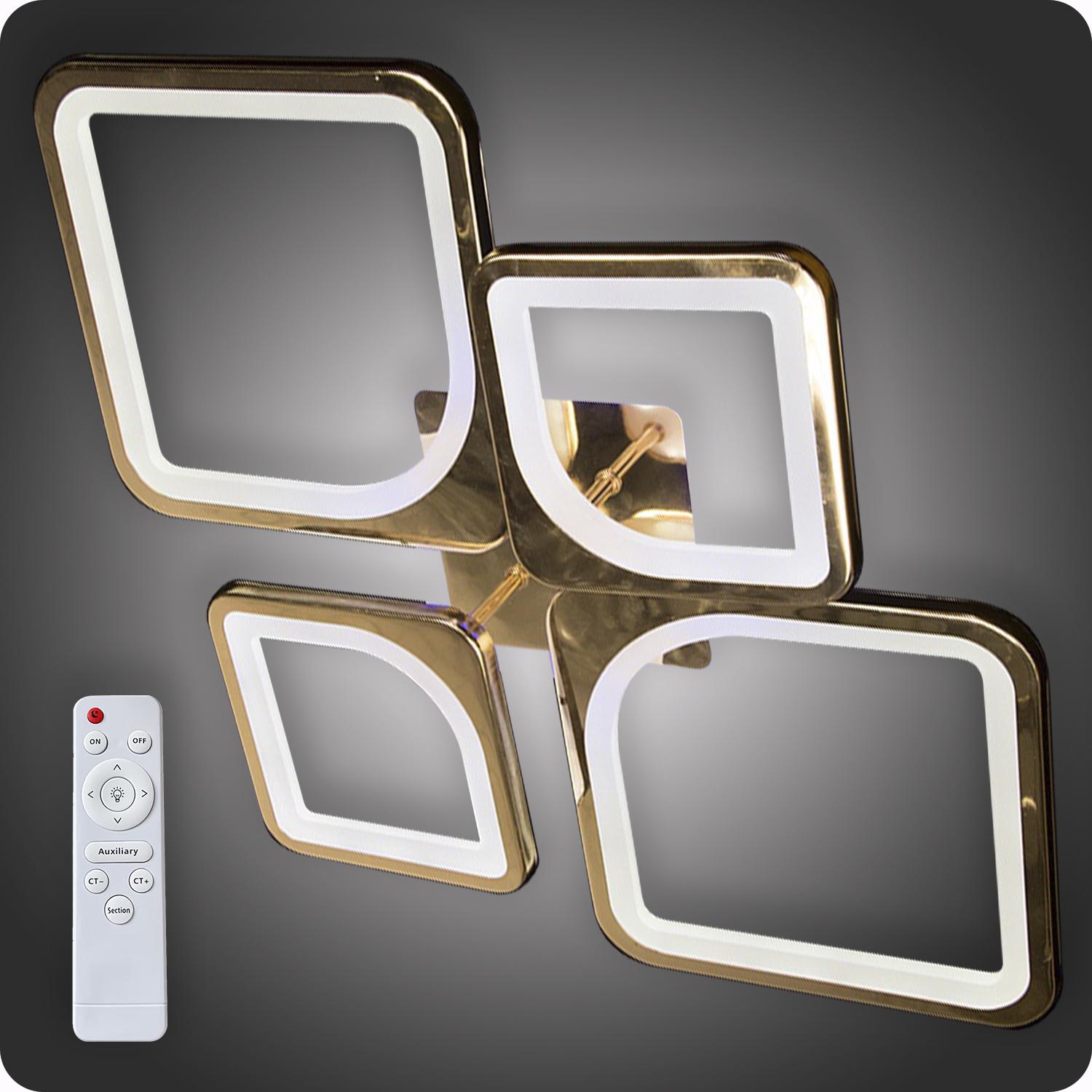 Люстра світлодіодна 517 Dlight з пультом 72 Вт Золото (02133)