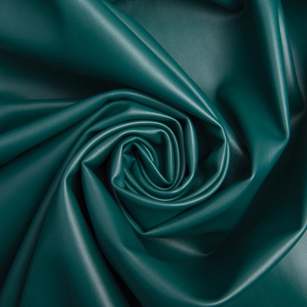 Ткань искусственная кожа на флисе Темная бирюза (1978517098)