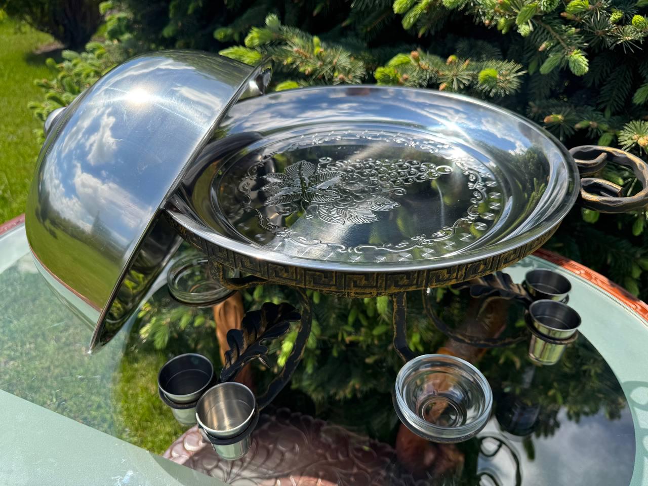 Садж для підігріву шашлику 3 соусниці/6 чарок 36 см - фото 8 Садж для підігріву шашлику 3 соусниці/6 чарок 36 см - фото 8